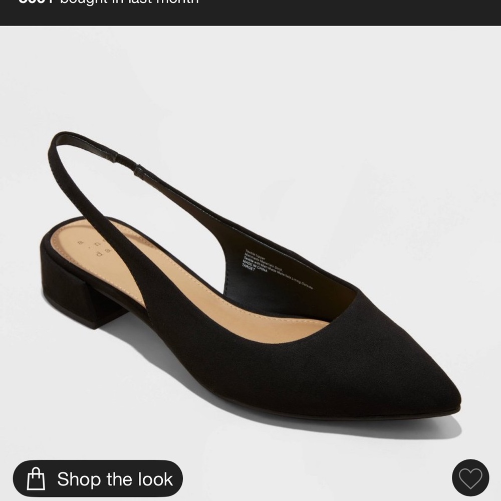 Black Slingback Pointed Toe Mules